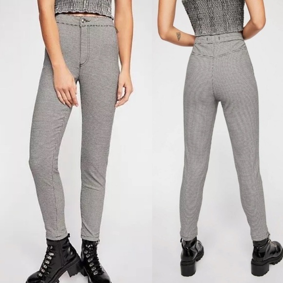 Free People Pants - We The Free People Belle Houndstooth Skinny Pants